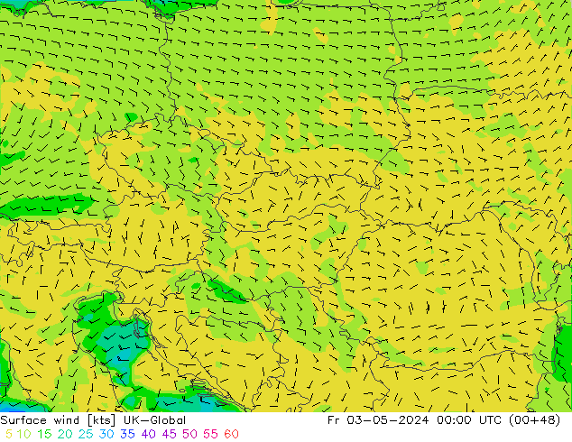 Vento 10 m UK-Global Sex 03.05.2024 00 UTC