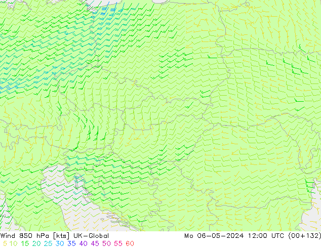 Wind 850 hPa UK-Global Mo 06.05.2024 12 UTC