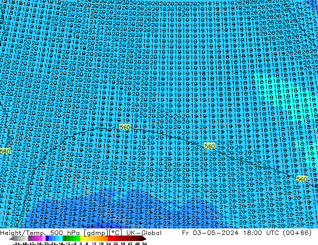 Yükseklik/Sıc. 500 hPa UK-Global Cu 03.05.2024 18 UTC