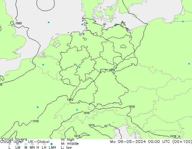 Cloud layer UK-Global Mo 06.05.2024 00 UTC