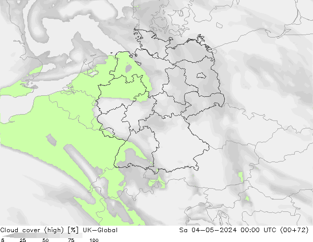 Nubes altas UK-Global sáb 04.05.2024 00 UTC