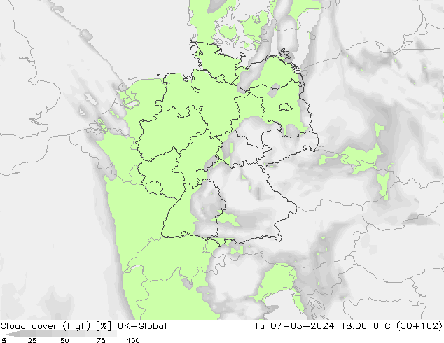 Cloud cover (high) UK-Global Tu 07.05.2024 18 UTC