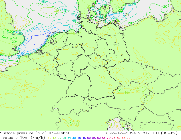 Isotachs (kph) UK-Global пт 03.05.2024 21 UTC