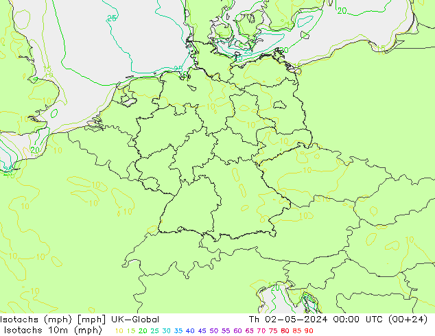 Isotachen (mph) UK-Global Do 02.05.2024 00 UTC