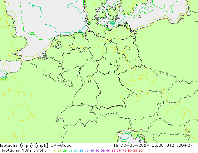 Isotachs (mph) UK-Global Čt 02.05.2024 03 UTC