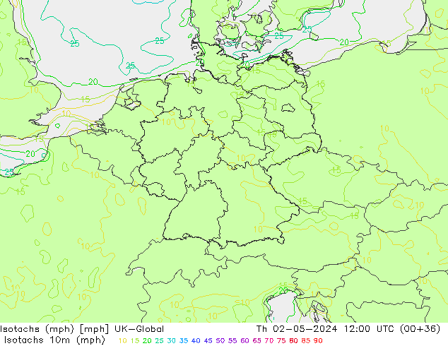 Isotachs (mph) UK-Global  02.05.2024 12 UTC