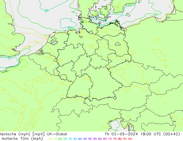 Isotachs (mph) UK-Global  02.05.2024 18 UTC