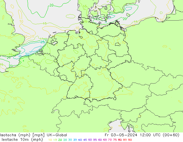 Eşrüzgar Hızları mph UK-Global Cu 03.05.2024 12 UTC