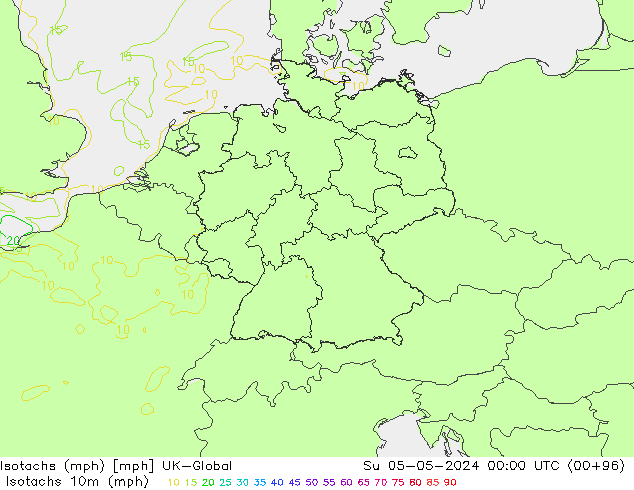 Isotachs (mph) UK-Global dom 05.05.2024 00 UTC