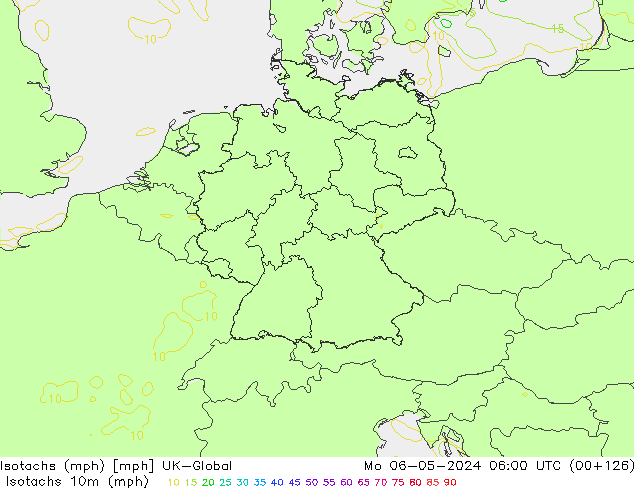 Isotachs (mph) UK-Global lun 06.05.2024 06 UTC