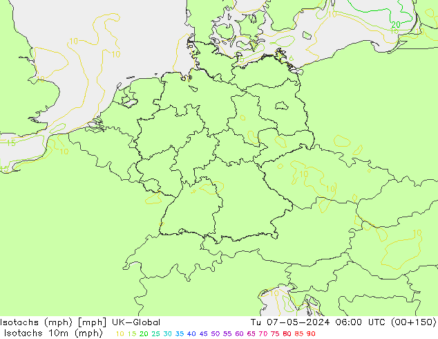 Isotachen (mph) UK-Global di 07.05.2024 06 UTC