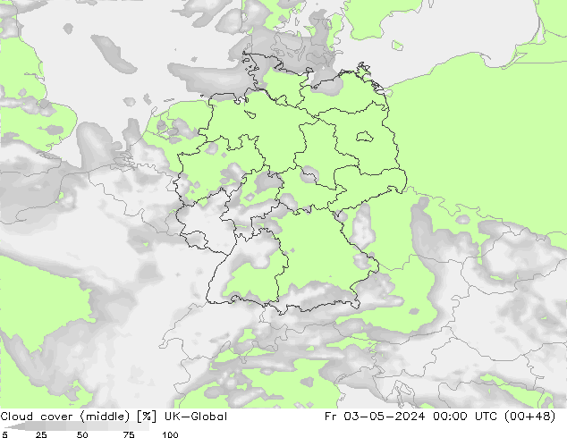 Cloud cover (middle) UK-Global Fr 03.05.2024 00 UTC