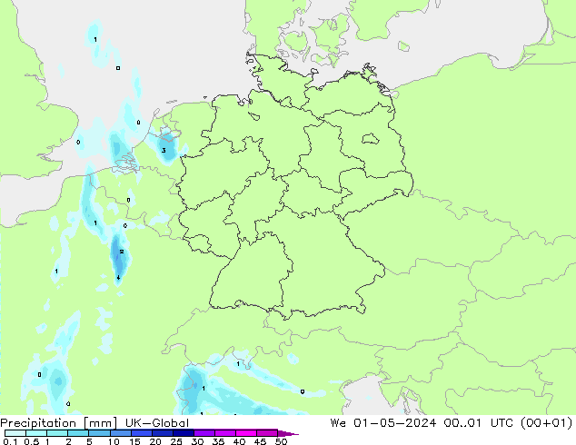 Niederschlag UK-Global Mi 01.05.2024 01 UTC