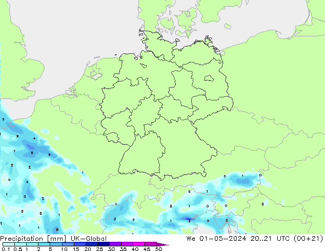 Neerslag UK-Global wo 01.05.2024 21 UTC