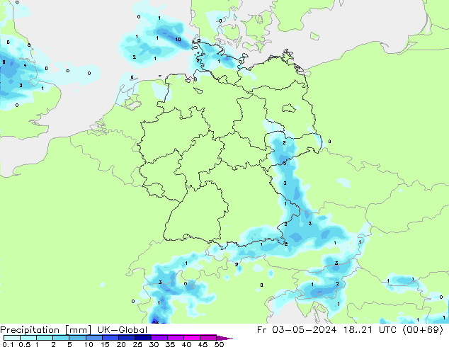 Precipitation UK-Global Fr 03.05.2024 21 UTC