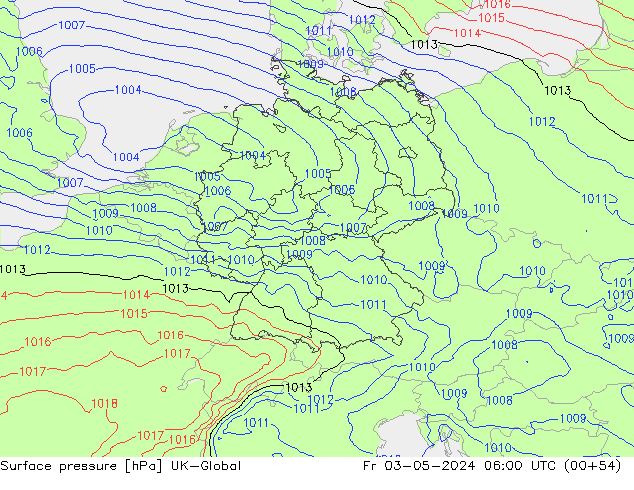 Luchtdruk (Grond) UK-Global vr 03.05.2024 06 UTC