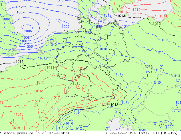 Atmosférický tlak UK-Global Pá 03.05.2024 15 UTC