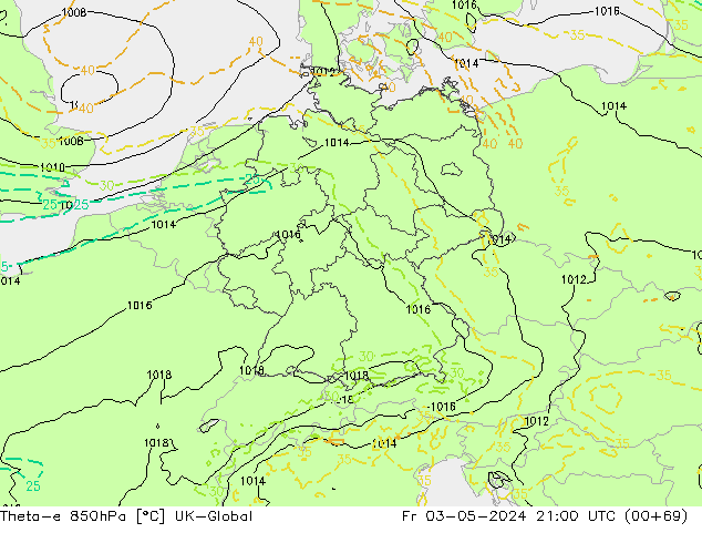 Theta-e 850hPa UK-Global  03.05.2024 21 UTC