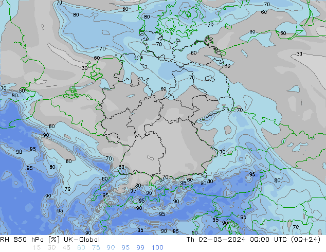 RV 850 hPa UK-Global do 02.05.2024 00 UTC