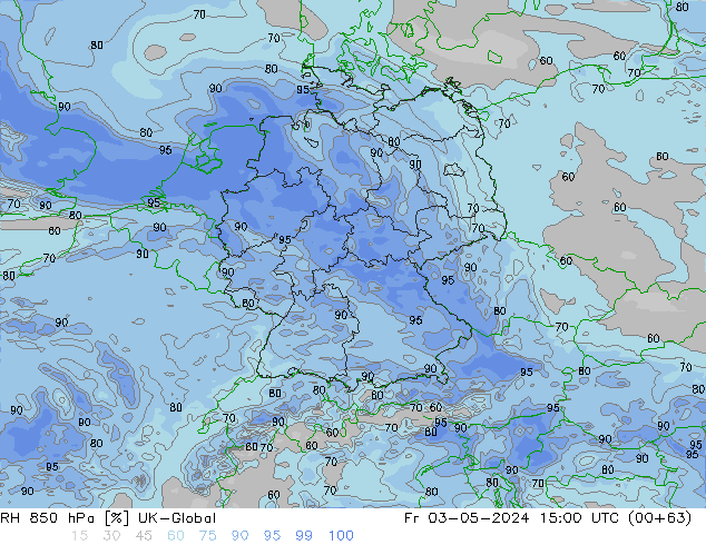 RH 850 hPa UK-Global pt. 03.05.2024 15 UTC