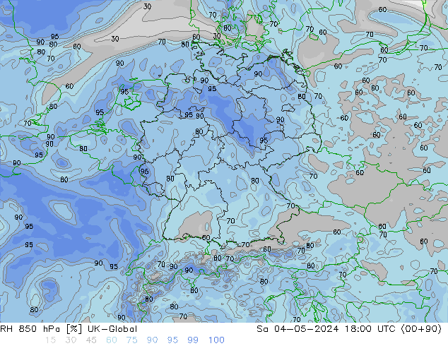 RH 850 hPa UK-Global  04.05.2024 18 UTC