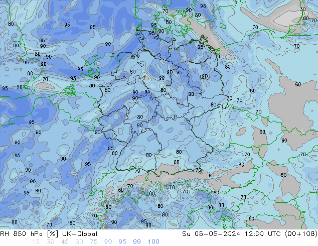 RH 850 гПа UK-Global Вс 05.05.2024 12 UTC