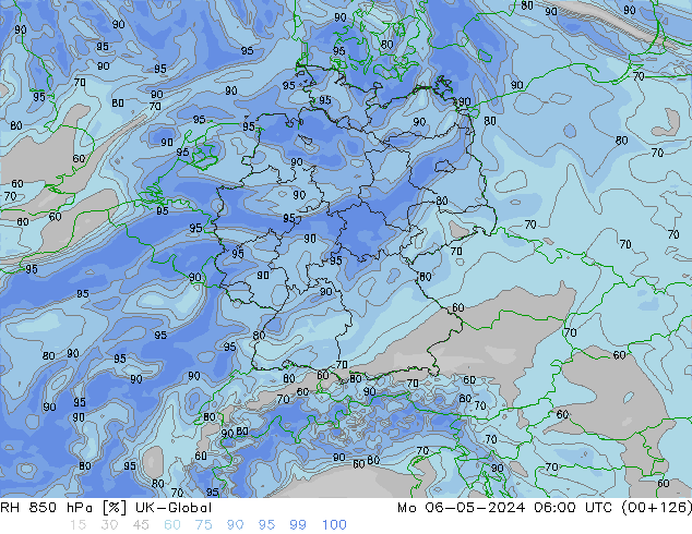 RH 850 hPa UK-Global Mo 06.05.2024 06 UTC