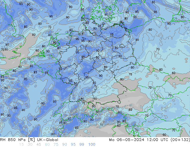 850 hPa Nispi Nem UK-Global Pzt 06.05.2024 12 UTC