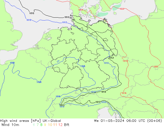High wind areas UK-Global We 01.05.2024 06 UTC