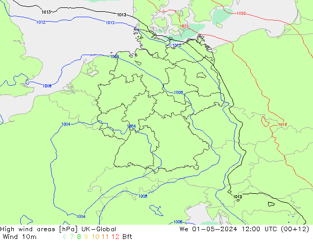 yüksek rüzgarlı alanlar UK-Global Çar 01.05.2024 12 UTC