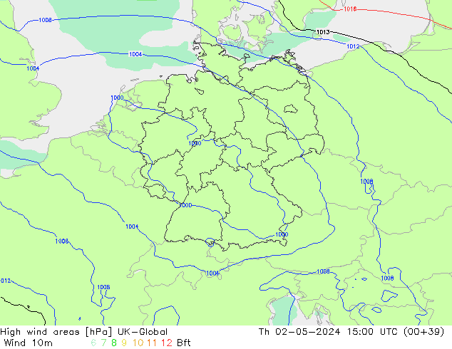 High wind areas UK-Global jeu 02.05.2024 15 UTC