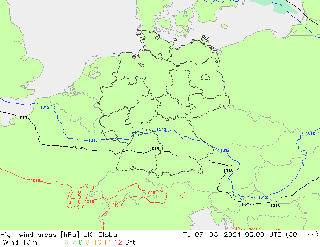 High wind areas UK-Global Tu 07.05.2024 00 UTC