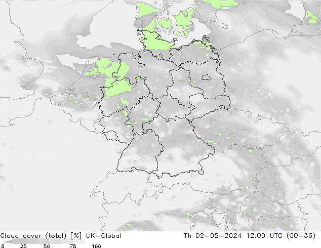 Wolken (gesamt) UK-Global Do 02.05.2024 12 UTC