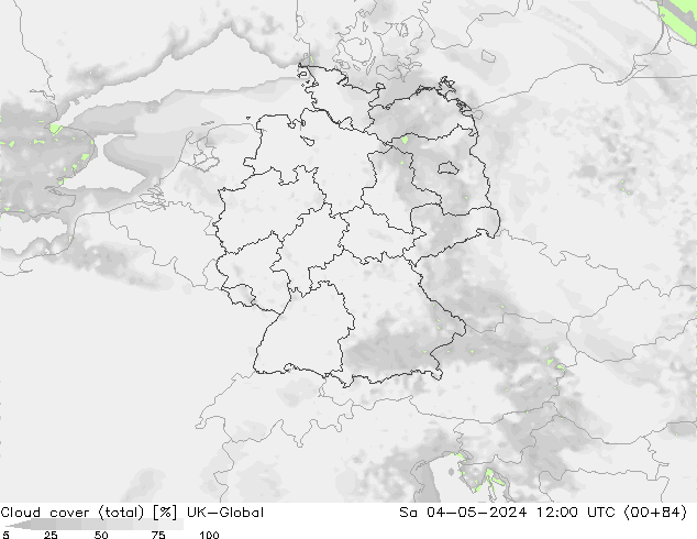 nuvens (total) UK-Global Sáb 04.05.2024 12 UTC