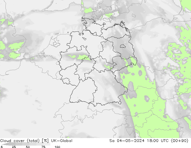 Cloud cover (total) UK-Global Sa 04.05.2024 18 UTC