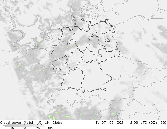 Nuages (total) UK-Global mar 07.05.2024 12 UTC