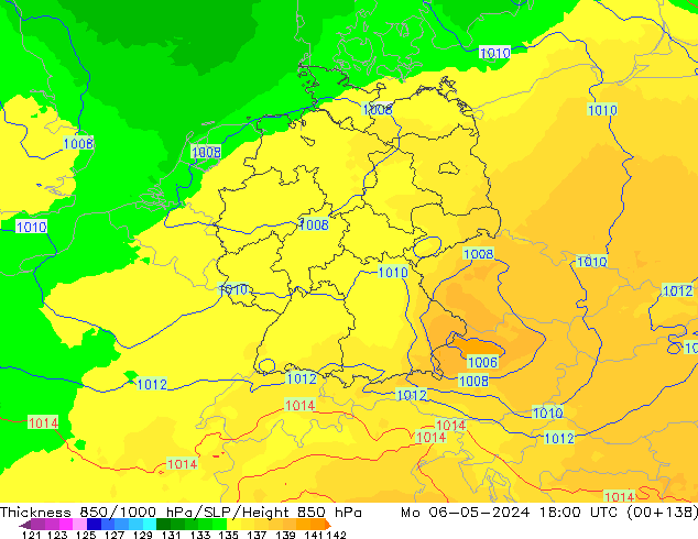 Thck 850-1000 hPa UK-Global  06.05.2024 18 UTC