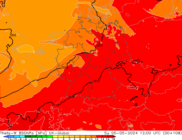 Theta-W 850hPa UK-Global Su 05.05.2024 12 UTC