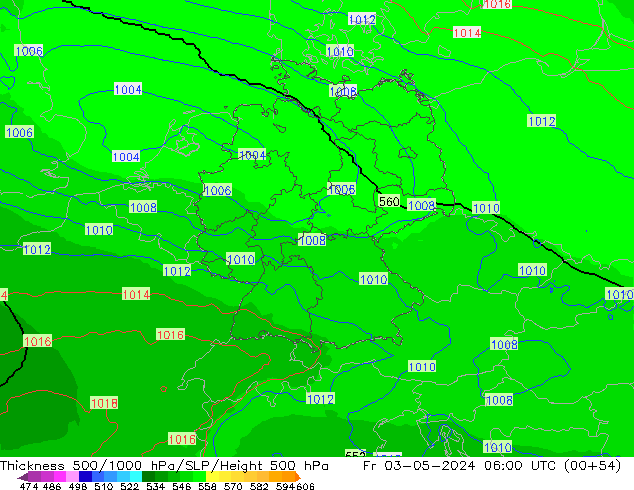 Thck 500-1000hPa UK-Global Sex 03.05.2024 06 UTC