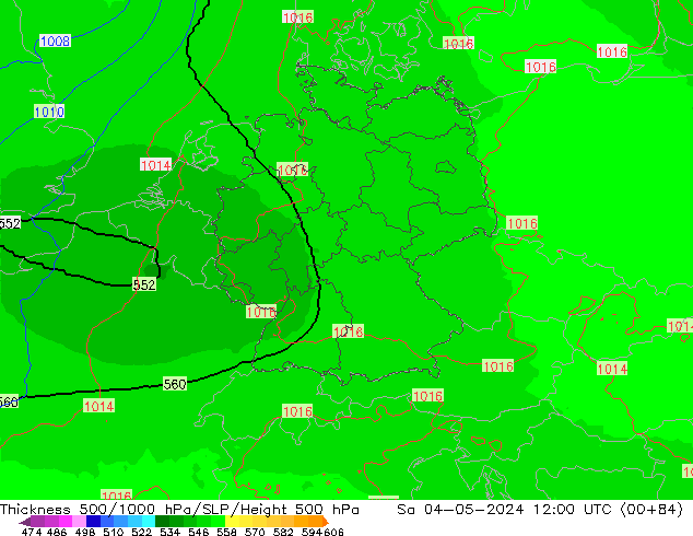 Thck 500-1000hPa UK-Global So 04.05.2024 12 UTC