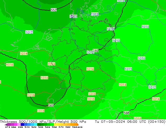 Thck 500-1000hPa UK-Global Út 07.05.2024 06 UTC