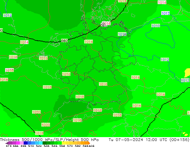 Thck 500-1000hPa UK-Global Ter 07.05.2024 12 UTC