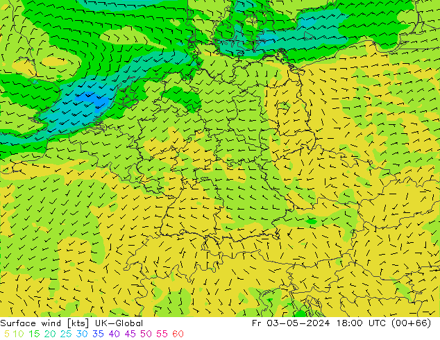 Surface wind UK-Global Fr 03.05.2024 18 UTC