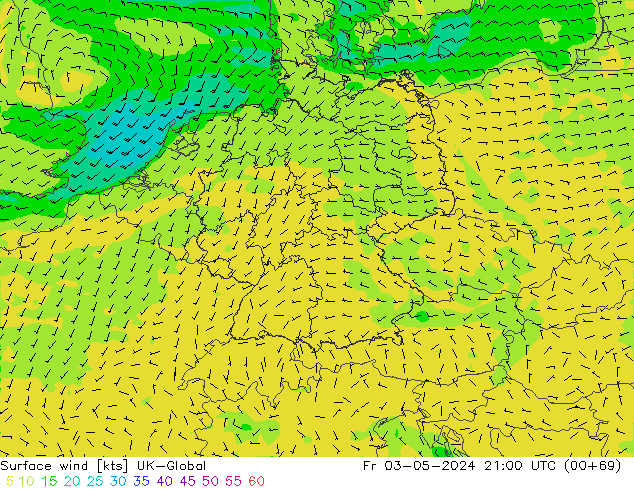 Surface wind UK-Global Fr 03.05.2024 21 UTC