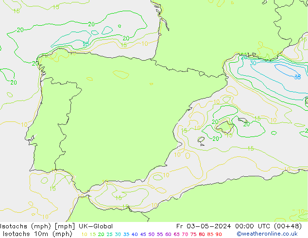 Isotachs (mph) UK-Global  03.05.2024 00 UTC