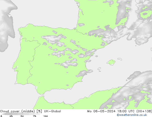 Nubes medias UK-Global lun 06.05.2024 18 UTC