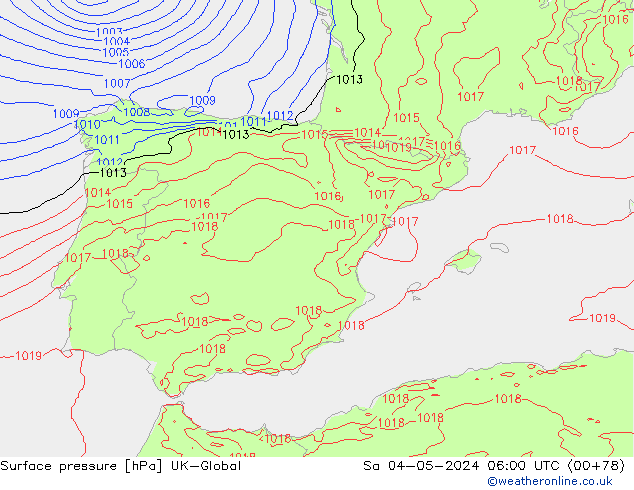 pressão do solo UK-Global Sáb 04.05.2024 06 UTC