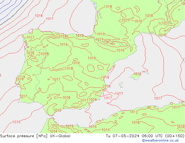 pressão do solo UK-Global Ter 07.05.2024 06 UTC