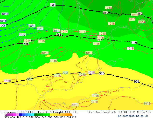 Thck 500-1000гПа UK-Global сб 04.05.2024 00 UTC