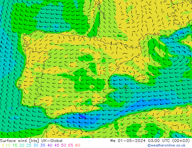 Wind 10 m UK-Global wo 01.05.2024 03 UTC